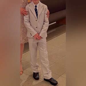 Janie & Jack light gray suit boys size 8 jacket & pants